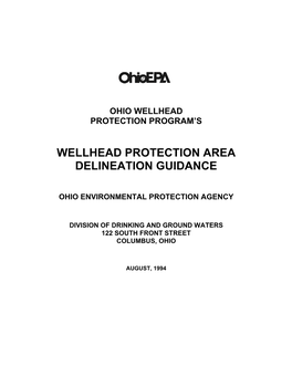 Wellhead Protection Area Delineation Guidance