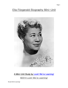 Ella Fitzgerald Biography Mini-Unit