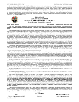 2016-0013 Los Angeles County Public Works Financing Authority