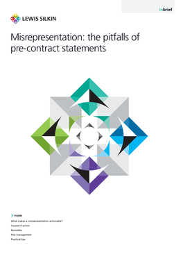 Misrepresentation: the Pitfalls of Pre-Contract Statements