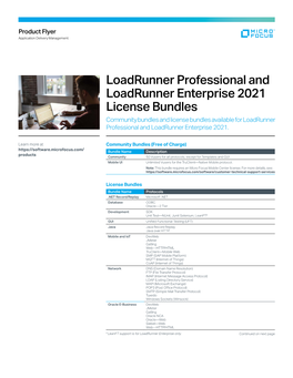 Loadrunner Professional and Loadrunner Enterprise 2021