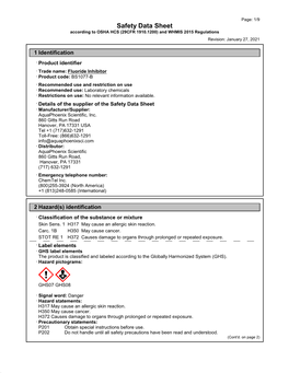 Fluoride Inhibitor (BS1077-B) Ghsunitedstatessds En 2021-02-01