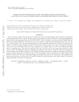 Molecular Reconnaissance of the $\Beta $ Pictoris Gas Disk with The