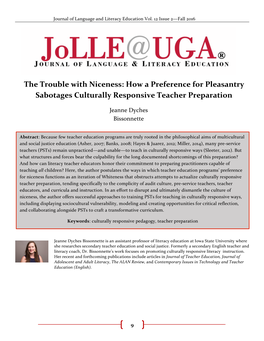 The Trouble with Niceness: How a Preference for Pleasantry Sabotages Culturally Responsive Teacher Preparation