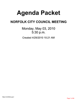 City Council Agenda Packet May 03, 2010
