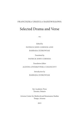 Selected Drama and Verse