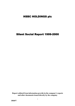 HSBC HOLDINGS Plc Silent Social Report 1999-2000