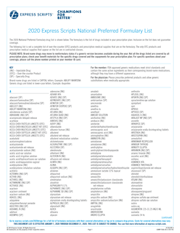 Express Scripts 2020 National Preferred Formulary List