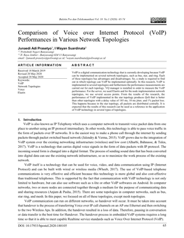 Voip) Performances in Various Network Topologies