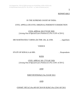 Reportable in the Supreme Court of India Civil