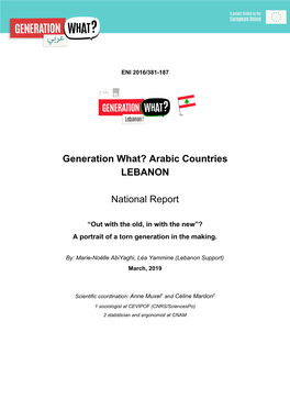 Generation What? Arabic Countries LEBANON National Report