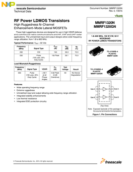 1.8-600 Mhz, 150 W CW, 50 V RF Power LDMOS Transistor Data Sheet