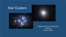 Star Clusters