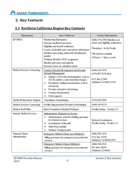 2019 Northern California Kaiser Foundation Health Plan Provider