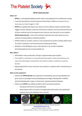 MYH9 Related Disorder.Pdf