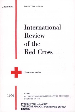 International Review of the Red Cross, January 1966, Sixth Year