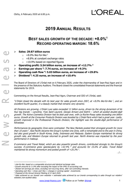 2019 Annual Results