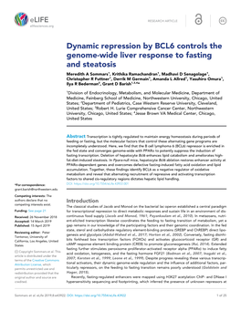 Dynamic Repression by BCL6 Controls the Genome-Wide Liver Response To