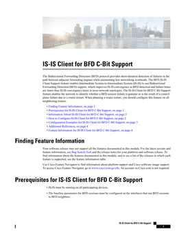 IS-IS Client for BFD C-Bit Support