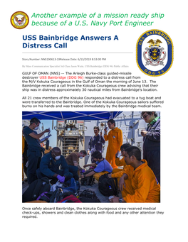USS Bainbridge (DDG 96) Public Affairs