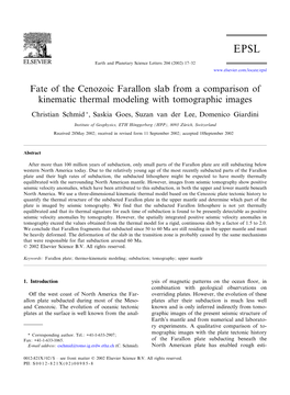 Fate of the Cenozoic Farallon Slab from a Comparison of Kinematic Thermal Modeling with Tomographic Images