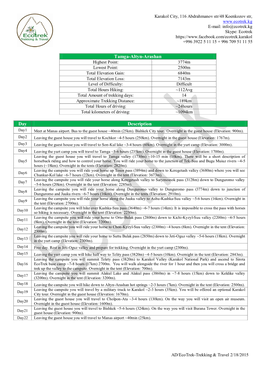 Tamga-Altyn-Arashan Day Description