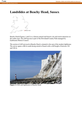 Landslides at Beachy Head, Sussex