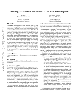 Tracking Users Across the Web Via TLS Session Resumption