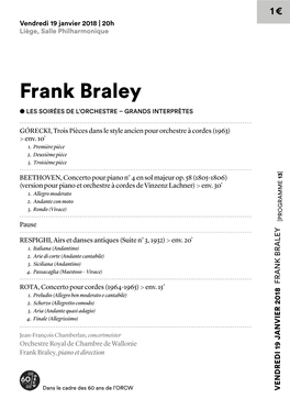 Frank Braley, Pianoetdirection Orchestre Royal De Chambre De Wallonie Jean-François Chamberlan, Concertmeister ROTA, Pour Concerto Cordes (1964-1965) >Env