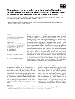 Characterization of a Eukaryotic Type Serine/Threonine Protein Kinase And