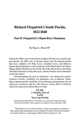 Fitzpatrick's Miami River Plantation