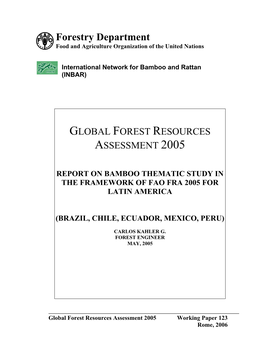 Forestry Department Food and Agriculture Organization of the United Nations