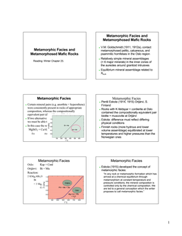 Facies and Mafic