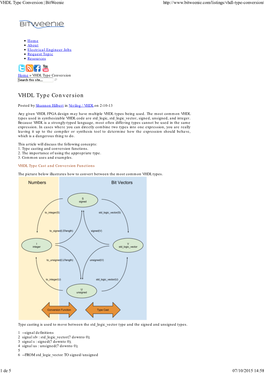 VHDL Type Conversion | Bitweenie