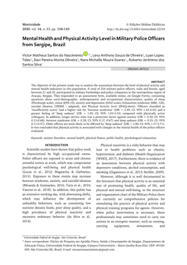 Mental Health and Physical Activity Level in Military Police Officers from Sergipe, Brazil