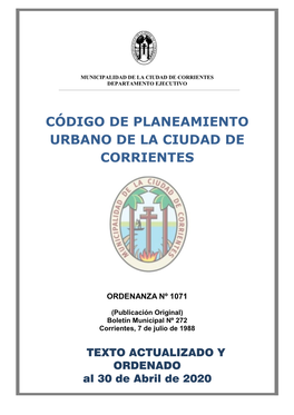 Codigo De Planeamiento Urbano De La Ciudad De