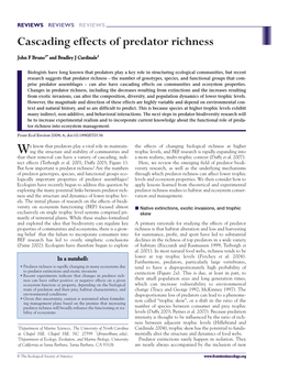 Cascading Effects of Predator Richness