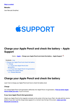 Charge Your Apple Pencil and Check the Battery – Apple Support