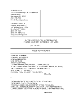 Newdow V. Congress February 2013 Original Complaint Page Iii CLAIM 6