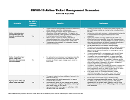 COVID-19 Airline Ticket Management Scenarios Revised May 2020