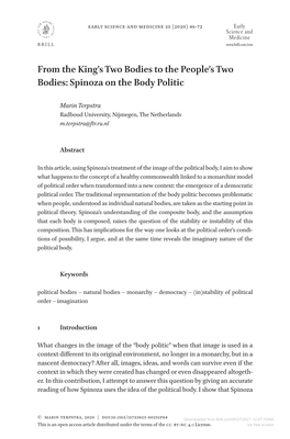 Spinoza on the Body Politic