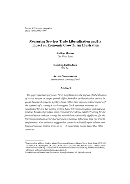 Measuring Services Trade Liberalization and Its Impact on Economic Growth: an Illustration