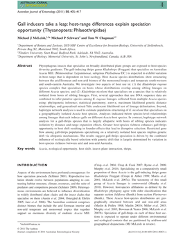 Hostrange Differences Explain Speciation Opportunity