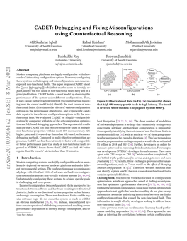 CADET: Debugging and Fixing Misconfigurations Using Counterfactual Reasoning