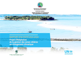 RAPPORT D'activité 2015-2016 Projet D'adaptation De La Gestion Des Zones Côtières Au Changement Climatique