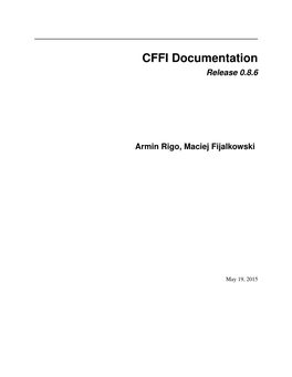 CFFI Documentation Release 0.8.6