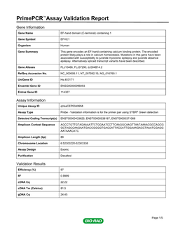 Primepcr™Assay Validation Report