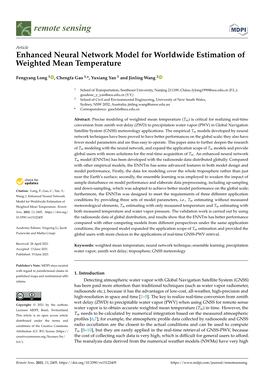 Enhanced Neural Network Model for Worldwide Estimation of Weighted Mean Temperature