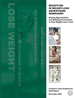 Deception in Weight-Loss Advertising Workshop