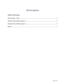 Ios Encryption